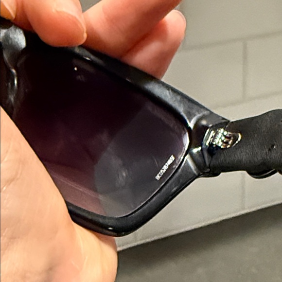 Rare Authentic Chanel Oversized Leather CC Cat Eye Sunglasses - Picture 7 of 11